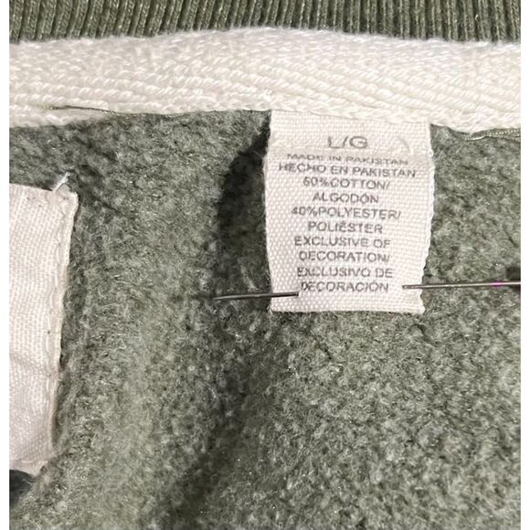 Dockers Quarter Zip Olive Green Sweatshirt Size Large - Picture 6 of 6